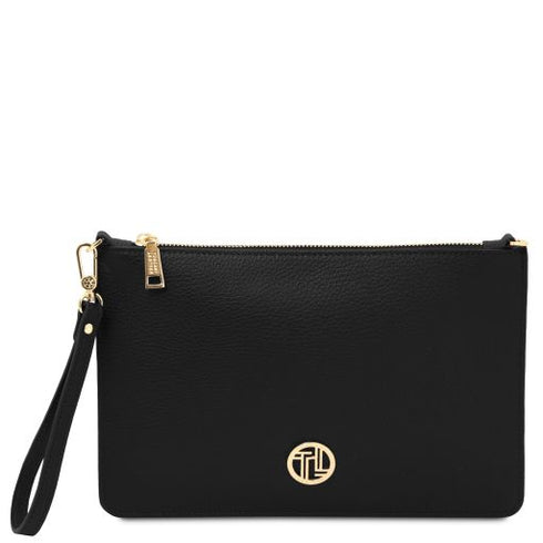 Diva - Leather clutch with chain strap